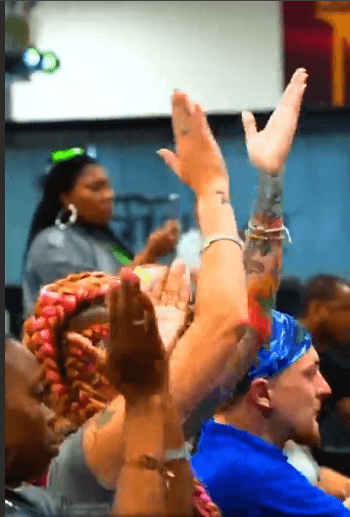 Crowd cheering